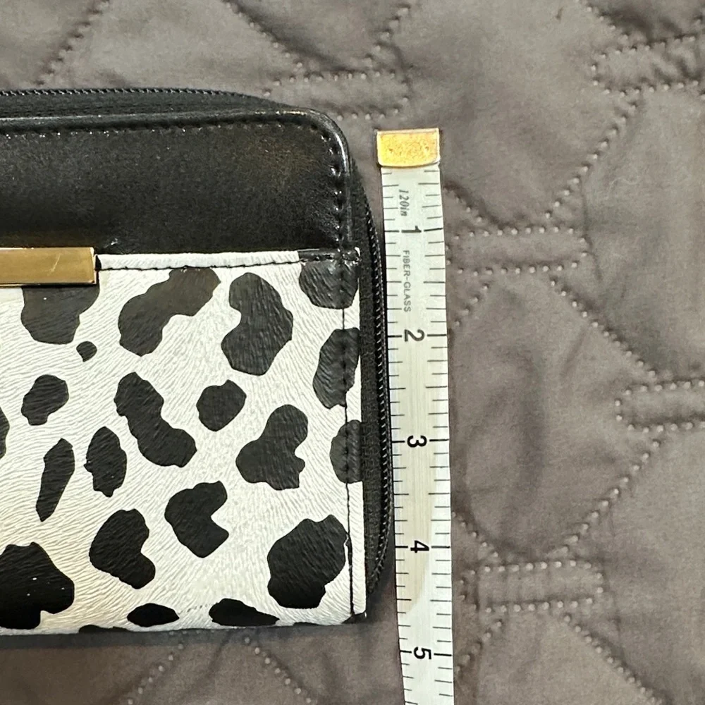 Black & White Animal Print Zip Wallet